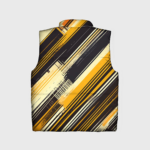 Детский жилет Жёлтые диагональные полосы на чёрном фоне / 3D-Красный – фото 2