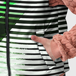 Детский жилет Зелёно-чёрные полосы на белом фоне, цвет: 3D-черный — фото 2