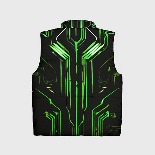 Детский жилет Green stripes on a black background / 3D-Красный – фото 2
