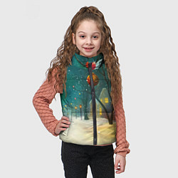 Детский жилет Новогодние шары и тропинка, цвет: 3D-красный — фото 2