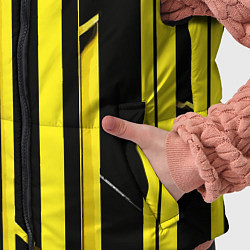 Детский жилет Толстые жёлтые полосы на чёрном фоне, цвет: 3D-красный — фото 2