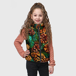 Детский жилет Елочные ветки с шишками, цвет: 3D-черный — фото 2