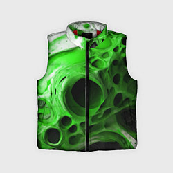 Детский жилет Зелёно-белая абстрактная структура, цвет: 3D-красный