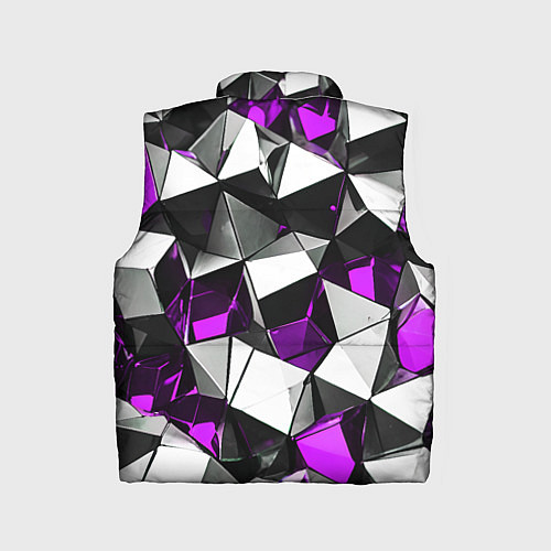 Детский жилет Фиолетово-белые рельефные треугольники на чёрном ф / 3D-Красный – фото 2