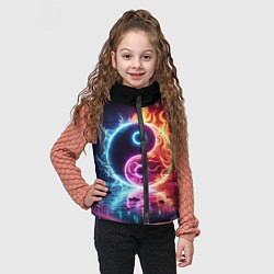Детский жилет Инь янь - неоновый космос, цвет: 3D-светло-серый — фото 2