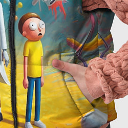 Детский жилет Рик и Морти - сюрреалистическая фантазия, цвет: 3D-светло-серый — фото 2