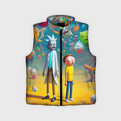 Детский жилет Рик и Морти - сюрреалистическая фантазия, цвет: 3D-светло-серый