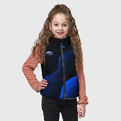 Детский жилет Субару - синие волны, цвет: 3D-черный — фото 2