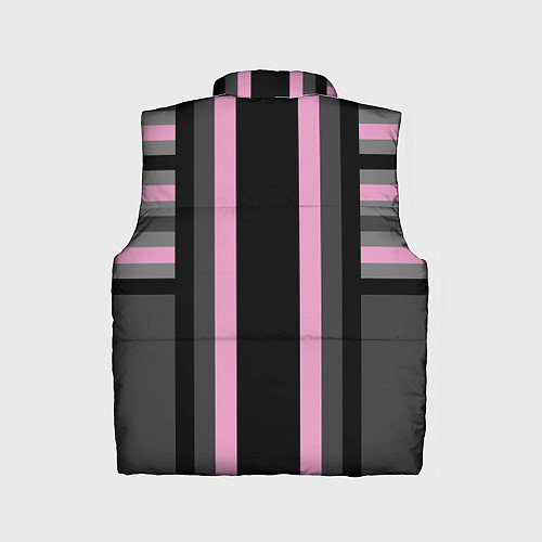 Детский жилет Розово серый полосатый узор / 3D-Красный – фото 2