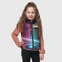 Детский жилет Spaceship in the neon cosmos - nasa, цвет: 3D-красный — фото 2