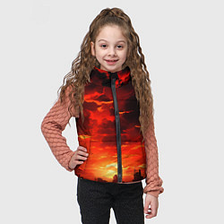 Детский жилет Багровый апокалиптический закат, цвет: 3D-красный — фото 2