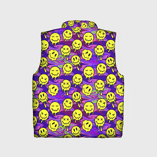 Детский жилет Психоделические желтые смайлы / 3D-Красный – фото 2