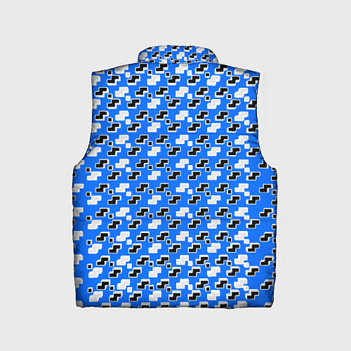 Детский жилет Чёрно-белые фигуры на синем фоне / 3D-Красный – фото 2