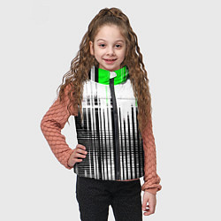 Детский жилет Зелёно-чёрный гранж на белом фоне, цвет: 3D-светло-серый — фото 2