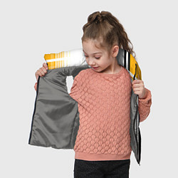 Детский жилет Жёлто-чёрный гранж на белом фоне, цвет: 3D-светло-серый — фото 2