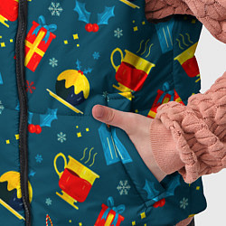 Детский жилет Новогодний сладкий паттерн, цвет: 3D-черный — фото 2