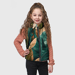 Детский жилет Крупные листья в тропиках, цвет: 3D-светло-серый — фото 2