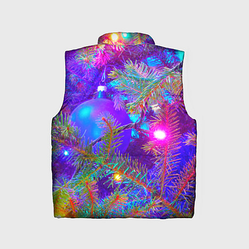 Детский жилет Новогоднее свечение гирлянд / 3D-Красный – фото 2