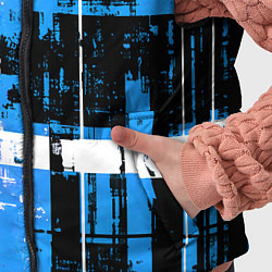 Детский жилет Сине-белый гранж на чёрном фоне, цвет: 3D-красный — фото 2