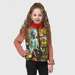 Детский жилет Рик и Морти заблудились в мухоморном поле, цвет: 3D-светло-серый — фото 2