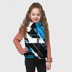 Детский жилет Diagonal black and white stripes on a blue backgro, цвет: 3D-красный — фото 2