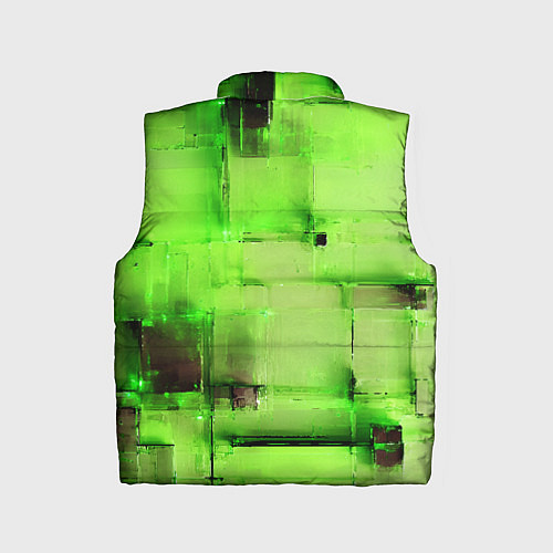 Детский жилет Чёрные пятна на зелёном фоне абстракция / 3D-Красный – фото 2