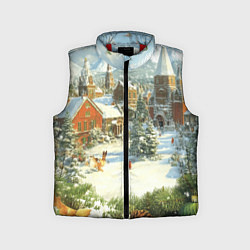 Детский жилет Фон рождества, цвет: 3D-красный