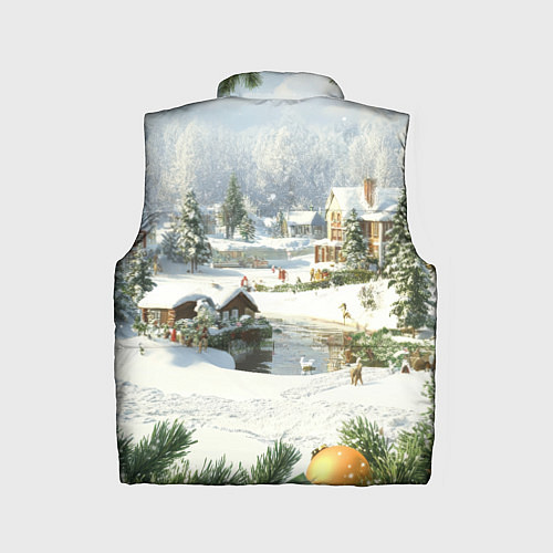 Детский жилет Рождественская атмосфсра / 3D-Красный – фото 2