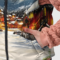 Детский жилет Ламповый новый год - домики, цвет: 3D-светло-серый — фото 2