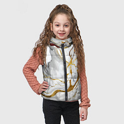 Детский жилет Жёлто-белый мрамор, цвет: 3D-черный — фото 2