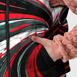 Детский жилет Волнистые чёрно-красные линии на белом фоне, цвет: 3D-красный — фото 2