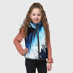 Детский жилет Бело-синие острые полосы, цвет: 3D-черный — фото 2