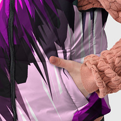 Детский жилет Чёрно-розовые острые полосы на белом фоне, цвет: 3D-черный — фото 2