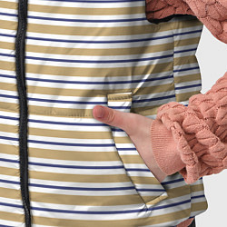 Детский жилет Бежевый с синей полосой, цвет: 3D-светло-серый — фото 2