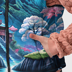 Детский жилет Пейзаж Японии и горы, цвет: 3D-красный — фото 2