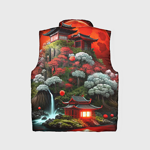 Детский жилет Японская гора природа / 3D-Красный – фото 2