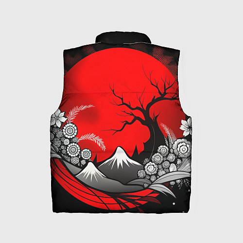 Детский жилет Природа Японии - абстракция / 3D-Красный – фото 2
