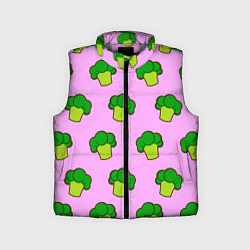 Детский жилет Фиолетовый брокколи, цвет: 3D-светло-серый