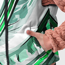 Детский жилет Волнистая бело-зелёная абстракция, цвет: 3D-светло-серый — фото 2