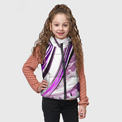 Детский жилет Волнистая бело-фиолетовая абстракция, цвет: 3D-светло-серый — фото 2