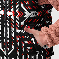 Детский жилет Чёрно-красные диагональные полосы на белом фоне, цвет: 3D-светло-серый — фото 2