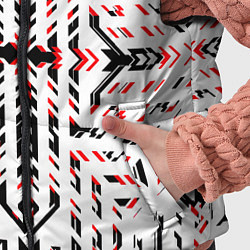 Детский жилет Чёрно-красные диагональные полосы на белом фоне, цвет: 3D-светло-серый — фото 2