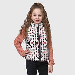Детский жилет Чёрно-красные диагональные полосы на белом фоне, цвет: 3D-светло-серый — фото 2