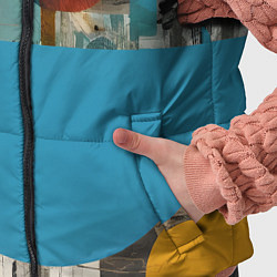 Детский жилет Абстрактный ретро коллаж, цвет: 3D-черный — фото 2