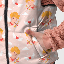 Детский жилет Паттерн с милыми купидонами и крылатыми сердечками, цвет: 3D-светло-серый — фото 2