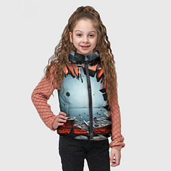 Детский жилет Разбитые плиты из стекла, цвет: 3D-черный — фото 2