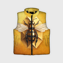 Детский жилет Пчела на золоте, цвет: 3D-черный