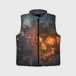 Детский жилет Череп - огонь, цвет: 3D-красный