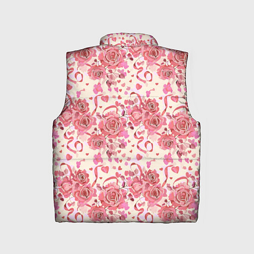Детский жилет Букеты роз с сердечками / 3D-Светло-серый – фото 2