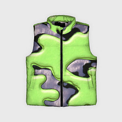 Детский жилет Зеленый объемный камуфляж, цвет: 3D-светло-серый